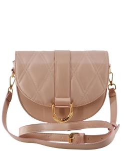 Quilted Flapover Crossbody Bag PA101 BLUSH